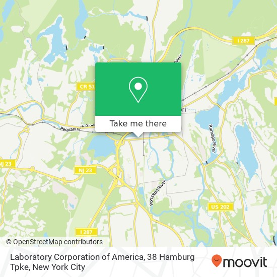 Mapa de Laboratory Corporation of America, 38 Hamburg Tpke