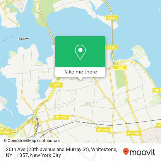 Mapa de 20th Ave (20th avenue and Murray St), Whitestone, NY 11357