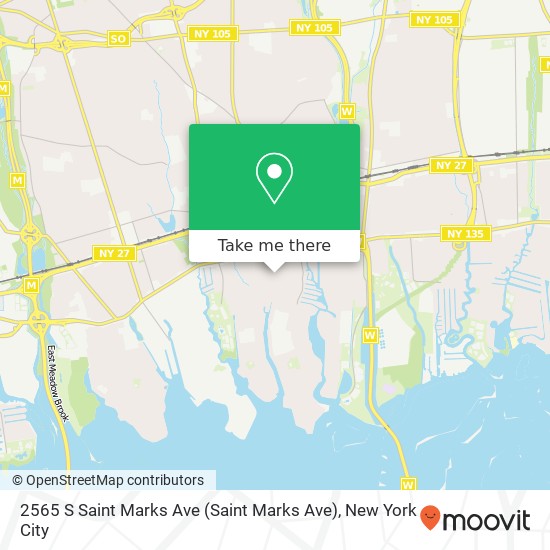 Mapa de 2565 S Saint Marks Ave (Saint Marks Ave), Bellmore, NY 11710