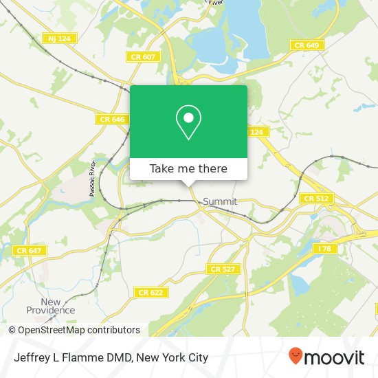 Mapa de Jeffrey L Flamme DMD, 396 Morris Ave