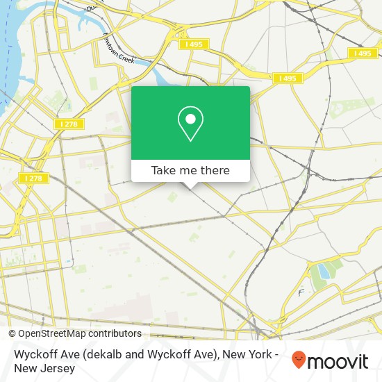 Mapa de Wyckoff Ave (dekalb and Wyckoff Ave)
