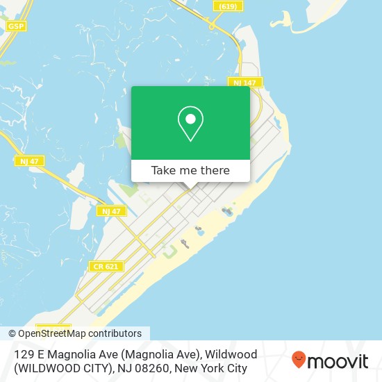 129 E Magnolia Ave (Magnolia Ave), Wildwood (WILDWOOD CITY), NJ 08260 map