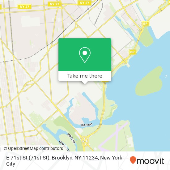 Mapa de E 71st St (71st St), Brooklyn, NY 11234