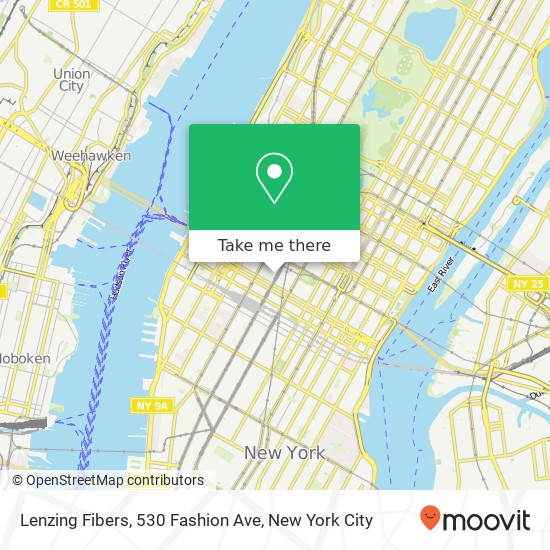 Mapa de Lenzing Fibers, 530 Fashion Ave