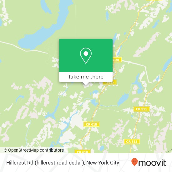 Mapa de Hillcrest Rd (hillcrest road cedar), Boonton, NJ 07005