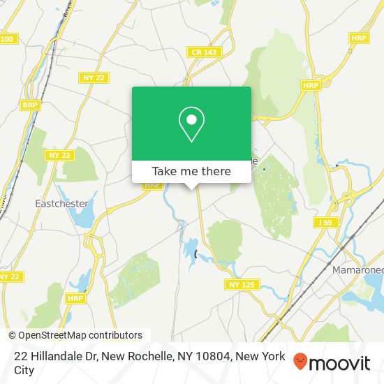 Mapa de 22 Hillandale Dr, New Rochelle, NY 10804