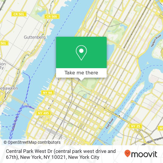 Central Park West Dr (central park west drive and 67th), New York, NY 10021 map