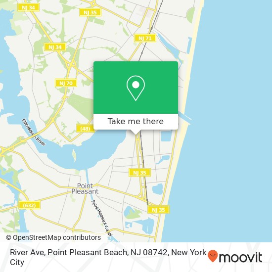 Mapa de River Ave, Point Pleasant Beach, NJ 08742