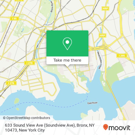 Mapa de 633 Sound View Ave (Soundview Ave), Bronx, NY 10473