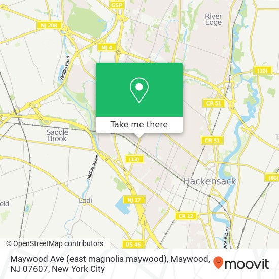 Maywood Ave (east magnolia maywood), Maywood, NJ 07607 map