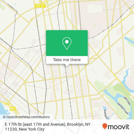 Mapa de E 17th St (east 17th and Avenue), Brooklyn, NY 11230