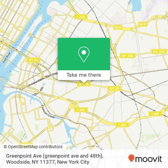 Mapa de Greenpoint Ave (greenpoint ave and 48th), Woodside, NY 11377