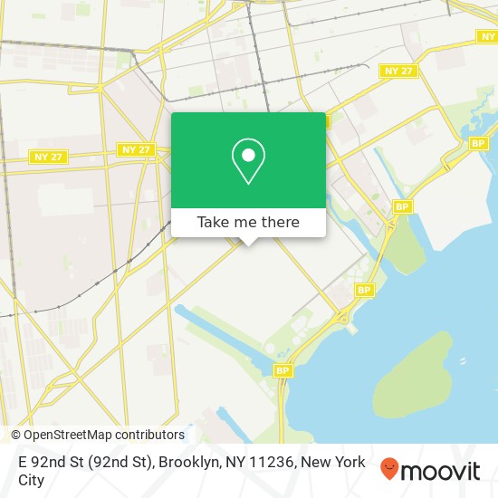 Mapa de E 92nd St (92nd St), Brooklyn, NY 11236