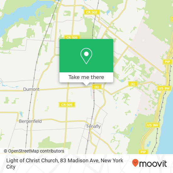 Light of Christ Church, 83 Madison Ave map