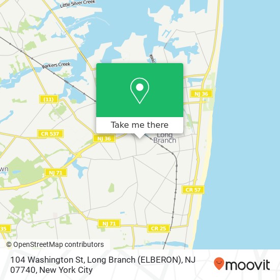 104 Washington St, Long Branch (ELBERON), NJ 07740 map