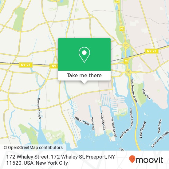 Mapa de 172 Whaley Street, 172 Whaley St, Freeport, NY 11520, USA