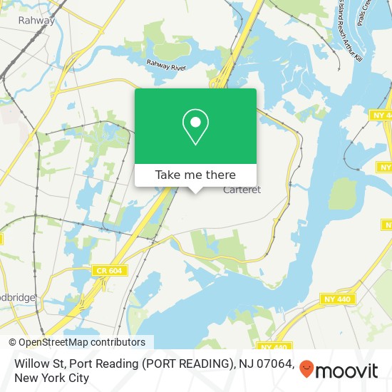 Mapa de Willow St, Port Reading (PORT READING), NJ 07064