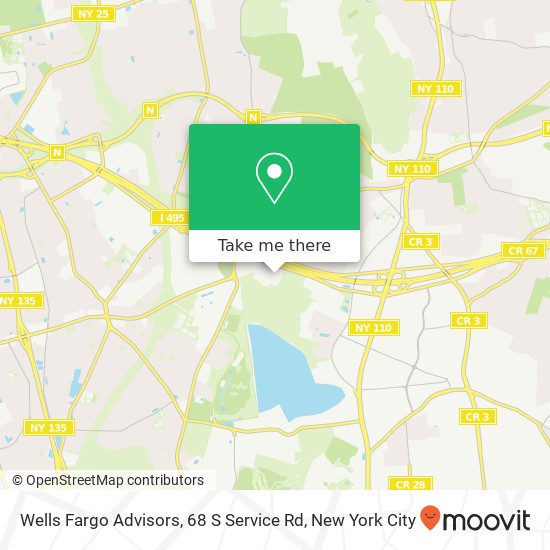 Mapa de Wells Fargo Advisors, 68 S Service Rd