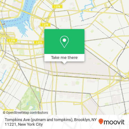 Tompkins Ave (putnam and tompkins), Brooklyn, NY 11221 map