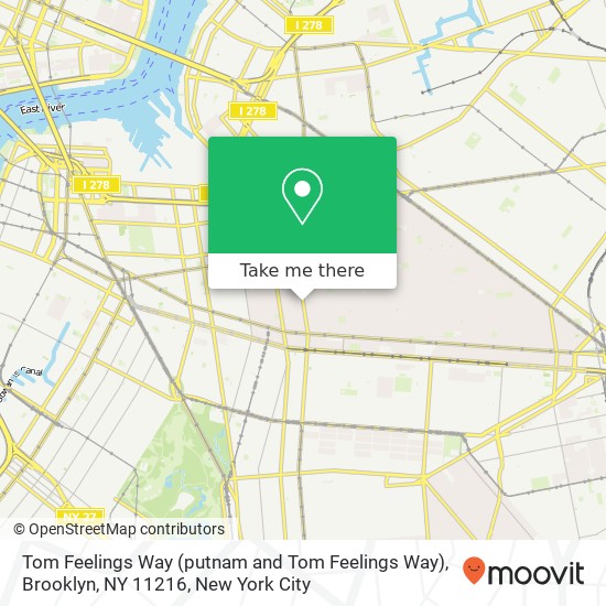 Mapa de Tom Feelings Way (putnam and Tom Feelings Way), Brooklyn, NY 11216