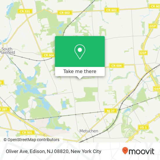 Oliver Ave, Edison, NJ 08820 map