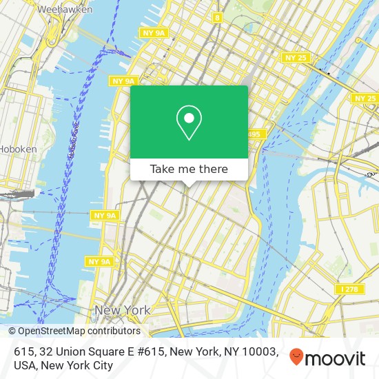 Mapa de 615, 32 Union Square E #615, New York, NY 10003, USA