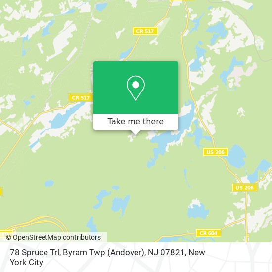 Mapa de 78 Spruce Trl, Byram Twp (Andover), NJ 07821