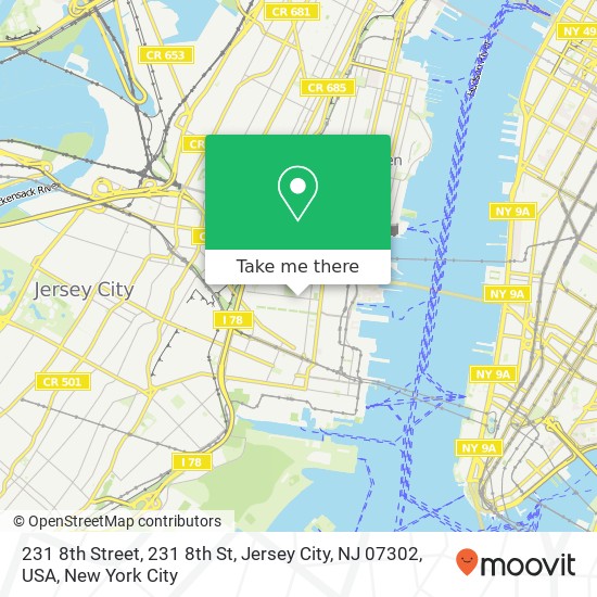 231 8th Street, 231 8th St, Jersey City, NJ 07302, USA map