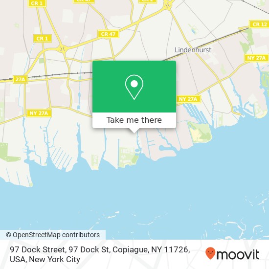 97 Dock Street, 97 Dock St, Copiague, NY 11726, USA map