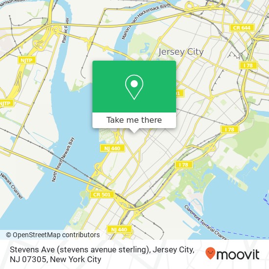 Stevens Ave (stevens avenue sterling), Jersey City, NJ 07305 map