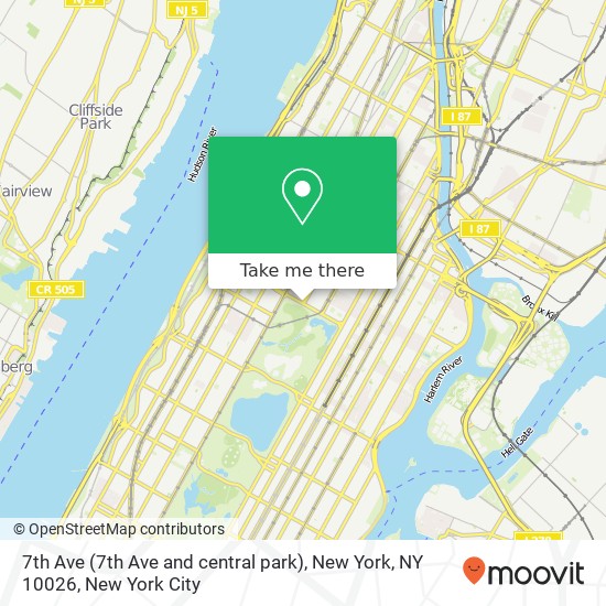 Mapa de 7th Ave (7th Ave and central park), New York, NY 10026