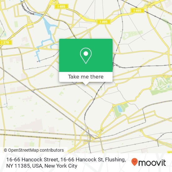 16-66 Hancock Street, 16-66 Hancock St, Flushing, NY 11385, USA map