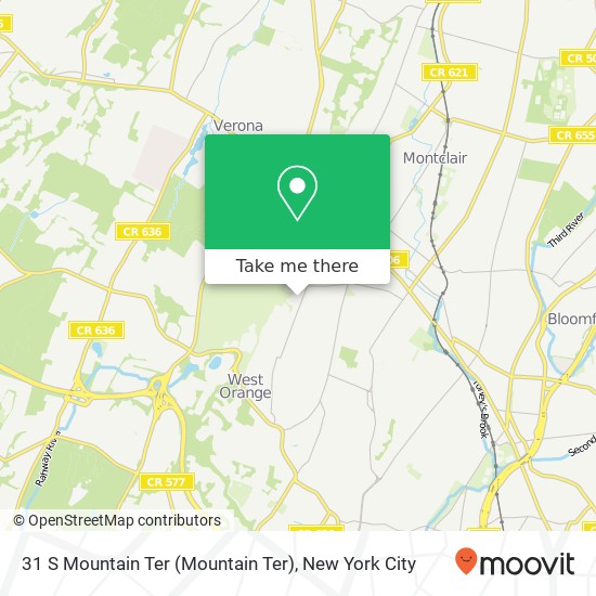 Mapa de 31 S Mountain Ter (Mountain Ter), Montclair, NJ 07042