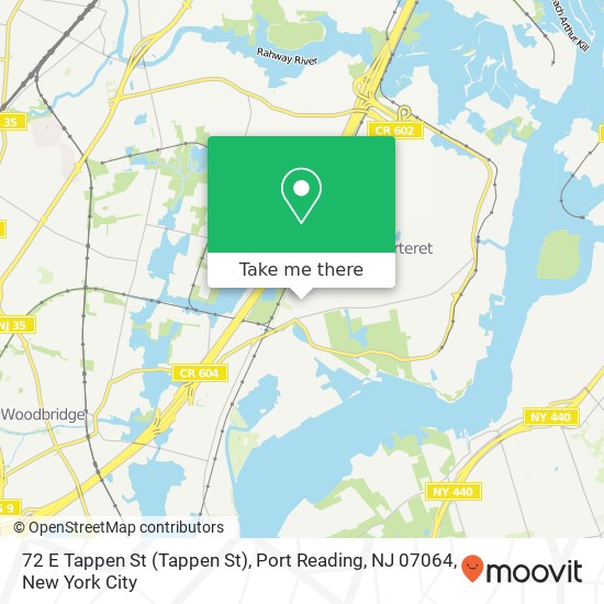 Mapa de 72 E Tappen St (Tappen St), Port Reading, NJ 07064