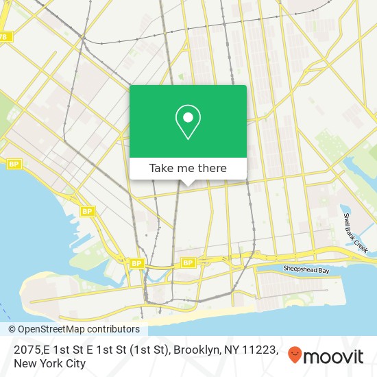 Mapa de 2075,E 1st St E 1st St (1st St), Brooklyn, NY 11223