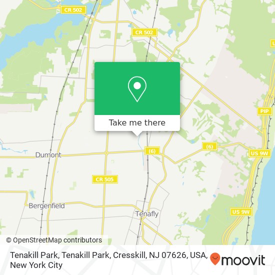 Mapa de Tenakill Park, Tenakill Park, Cresskill, NJ 07626, USA
