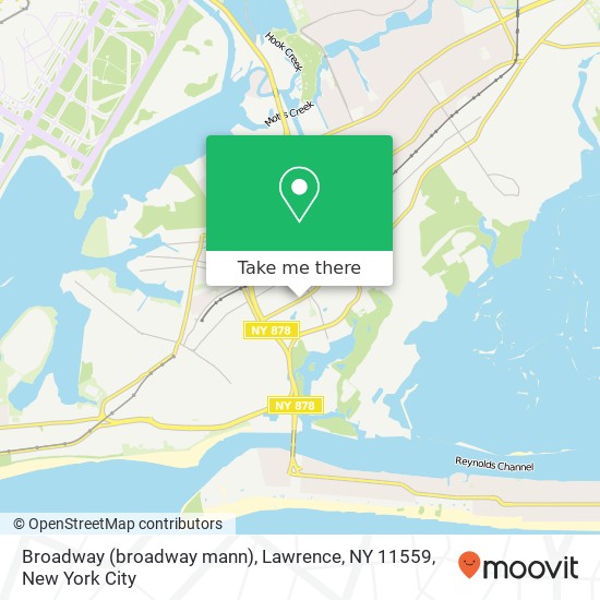 Mapa de Broadway (broadway mann), Lawrence, NY 11559