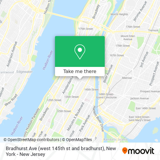 Bradhurst Ave (west 145th st and bradhurst) map