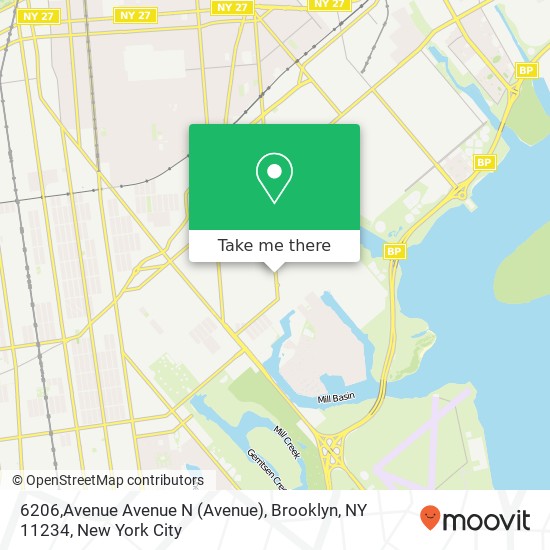 Mapa de 6206,Avenue Avenue N (Avenue), Brooklyn, NY 11234