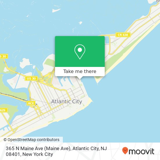 Mapa de 365 N Maine Ave (Maine Ave), Atlantic City, NJ 08401