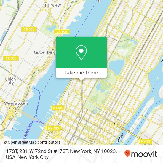 Mapa de 17ST, 201 W 72nd St #17ST, New York, NY 10023, USA