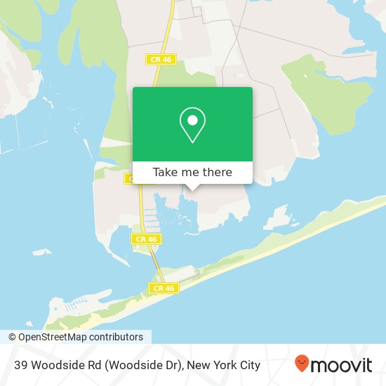 Mapa de 39 Woodside Rd (Woodside Dr), Mastic Beach, NY 11951