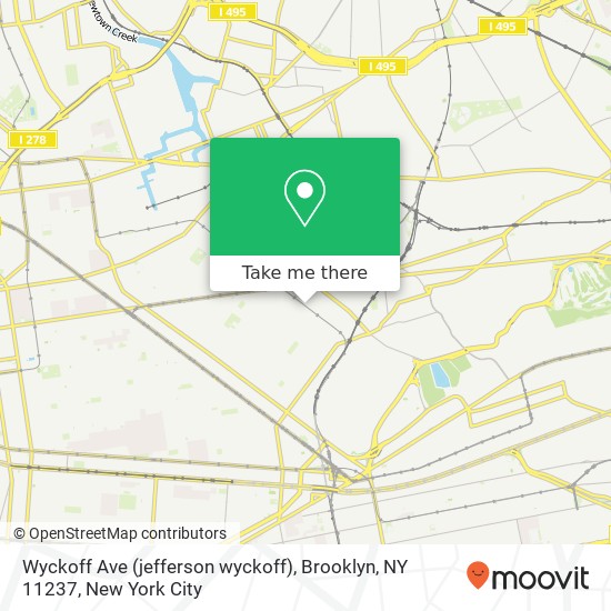 Mapa de Wyckoff Ave (jefferson wyckoff), Brooklyn, NY 11237