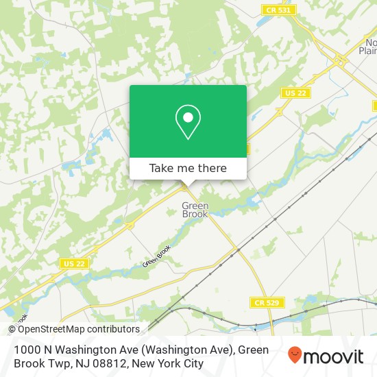 Mapa de 1000 N Washington Ave (Washington Ave), Green Brook Twp, NJ 08812