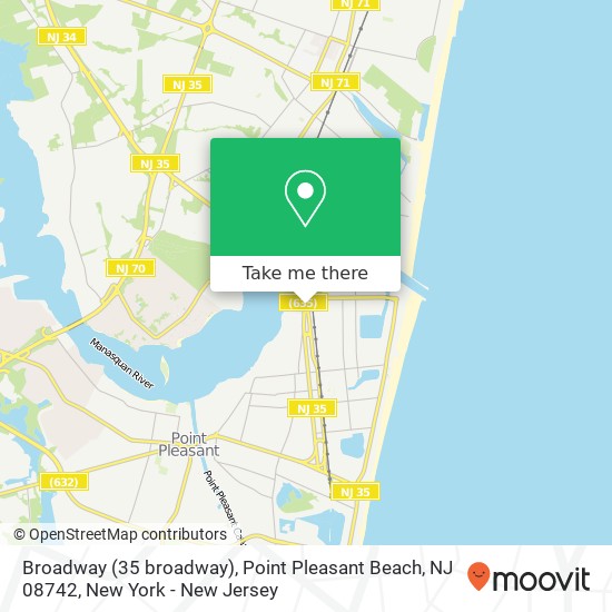 Mapa de Broadway (35 broadway), Point Pleasant Beach, NJ 08742