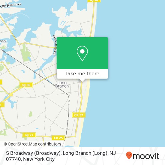 Mapa de S Broadway (Broadway), Long Branch (Long), NJ 07740