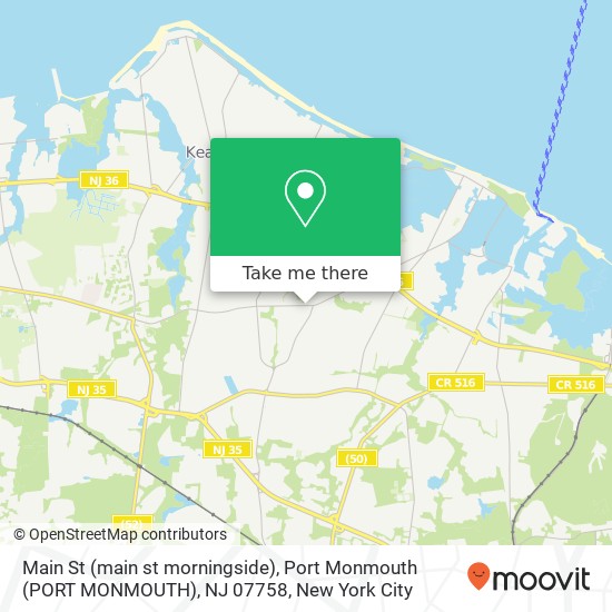 Main St (main st morningside), Port Monmouth (PORT MONMOUTH), NJ 07758 map