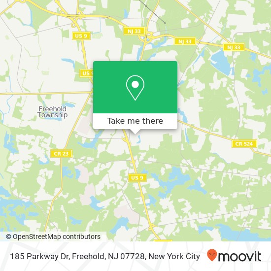 Mapa de 185 Parkway Dr, Freehold, NJ 07728