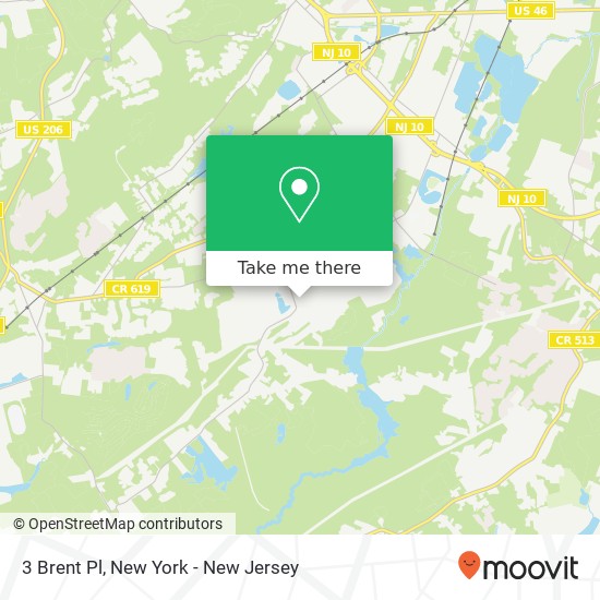 Mapa de 3 Brent Pl, Succasunna, NJ 07876