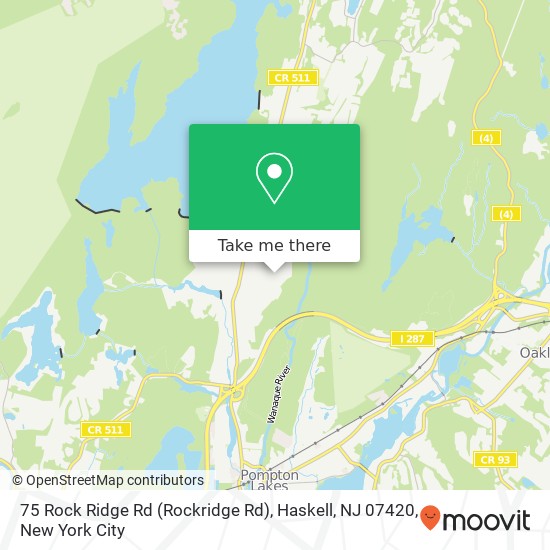 Mapa de 75 Rock Ridge Rd (Rockridge Rd), Haskell, NJ 07420